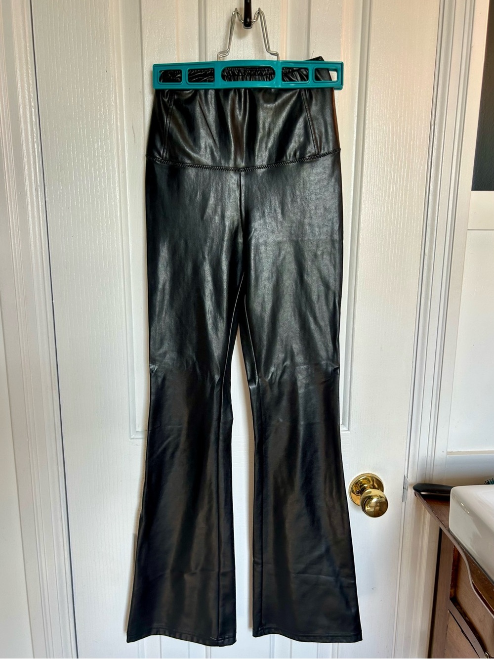 Wilfred Black Faux Leather Flared Pants